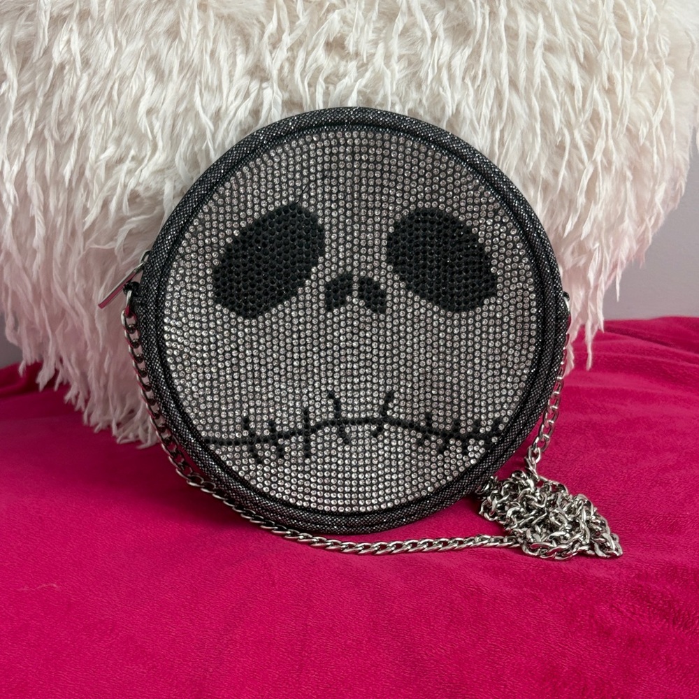 Jack Skillington sparkly Round Crossbody Bag